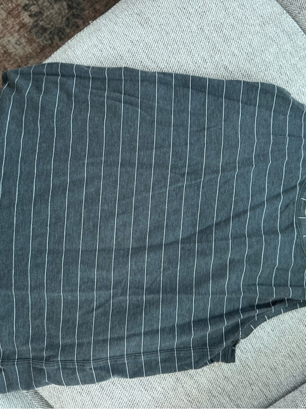 Lululemon Dark Gray Strip Workout tank top